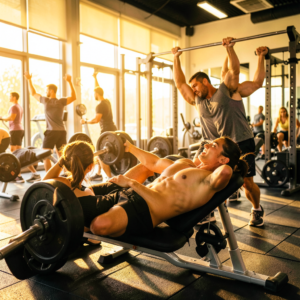 Femme en train de faire des exercices de musculation du haut du corps