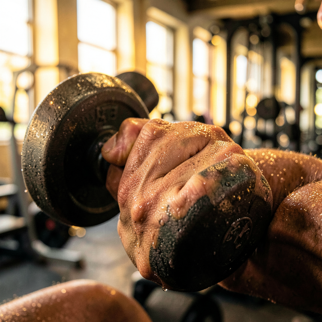 Muscles du haut du corps en action durant une séance de musculation