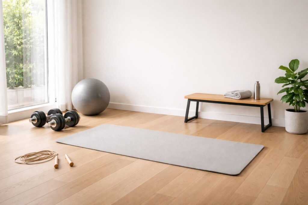 découvrez l'équipement minimal indispensable pour s'entraîner efficacement à la maison et atteindre vos objectifs fitness sans matériel complexe.