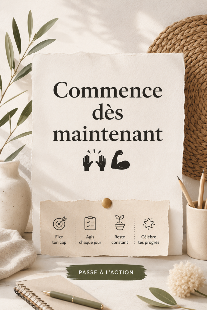 Une femme méditant paisiblement, symbolisant le début d'une transformation personnelle.