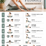 Femme réalisant un stretching en extérieur pour un défi de 21 jours.