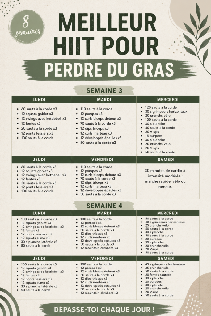 Femme s'entraînant avec un HIIT pour la perte de poids