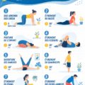 Femme pratiquant des exercices de souplesse au salon.