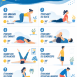 Femme pratiquant des exercices de souplesse au salon.