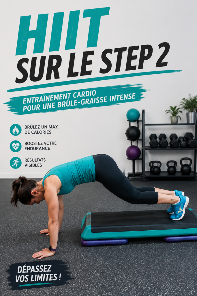 Femme en pleine séance d'entraînement HIIT, brûlant des graisses.