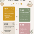 Femme heureuse suivant une routine matinale apaisante.
