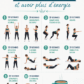 Femme heureuse en train de pratiquer une routine matinale énergisante avec du yoga et un grand verre d'eau.