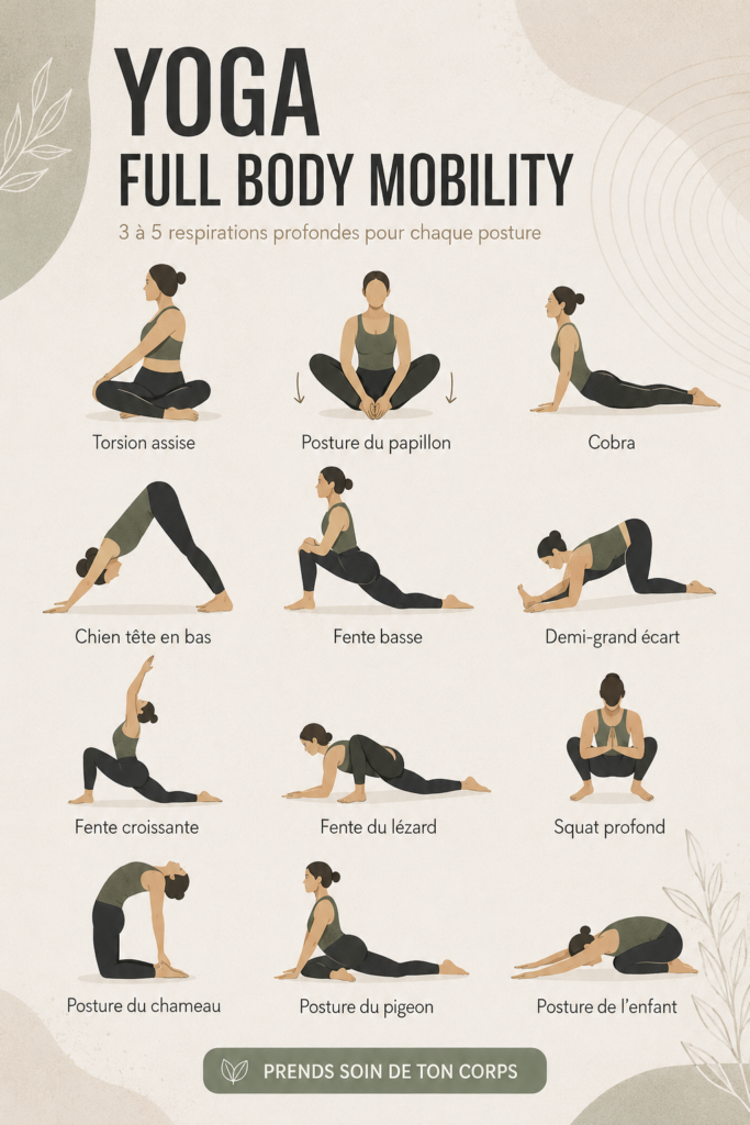Femme pratiquant le yoga en pleine nature pour améliorer sa mobilité