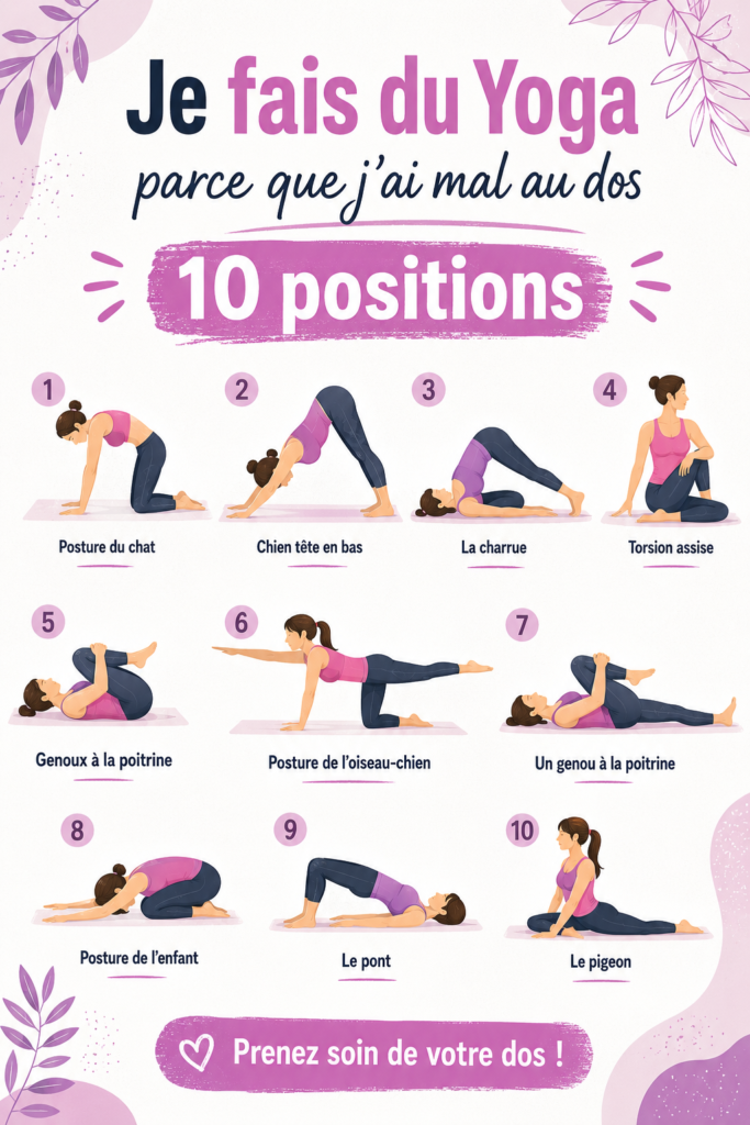 Femme pratiquant des postures de yoga pour soulager le mal de dos