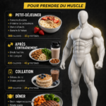Femme préparant un repas riche en protéines pour la musculation