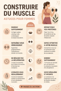 Femme musclée s'entraînant au gymnase, symbolisant le développement musculaire naturel