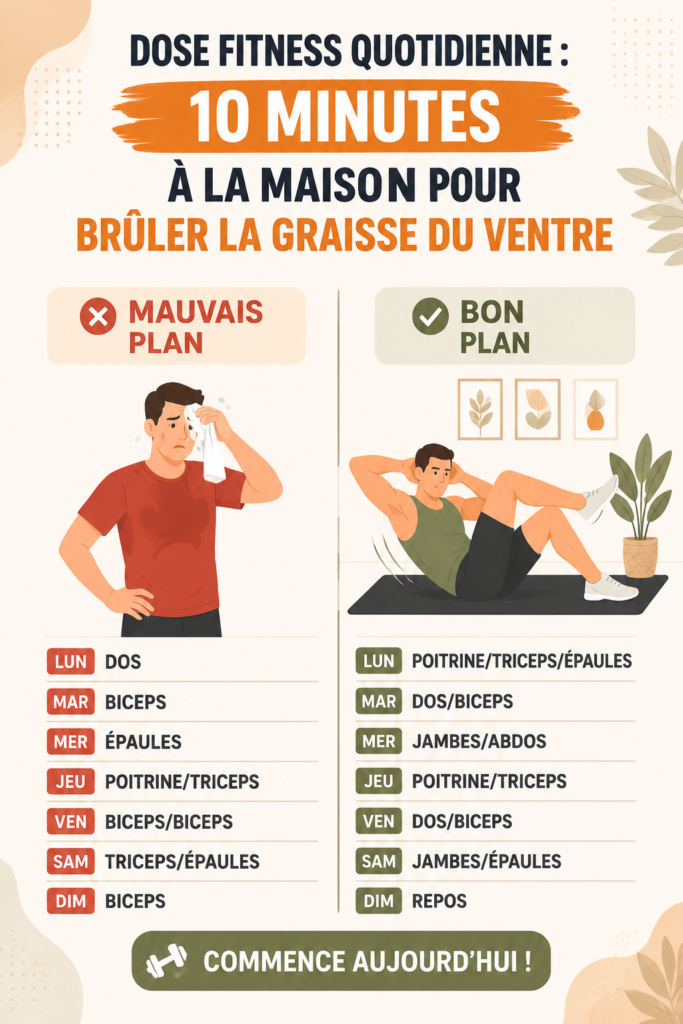 Femme s'entraînant à la maison avec un exercice simple pour le ventre