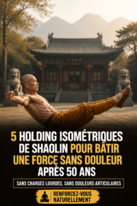 Femme pratiquant des exercices Shaolin pour renforcer sa force sans douleur après 50 ans.