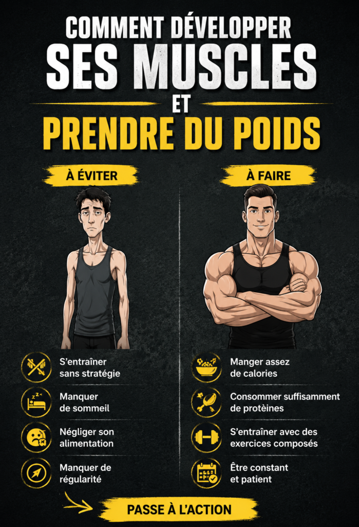 Femme en train de s'entraîner avec des poids, cherchant à augmenter sa masse musculaire.