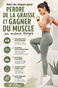 Femme active en salle de sport travaillant son corps pour perdre du gras et gagner du muscle
