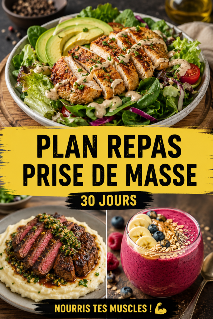 Plan de repas de 30 jours illustrant un menu équilibré pour femmes