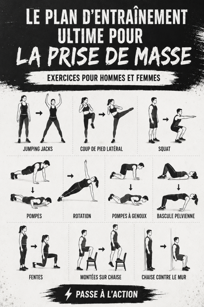 Femme en train de s'entraîner dans une salle de sport pour prendre du poids