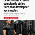 Femme en salle de musculation, réalisant des séries d'exercices pour augmenter sa masse musculaire.