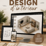Interface d'Ai House montrant un projet de design d'intérieur en 3D