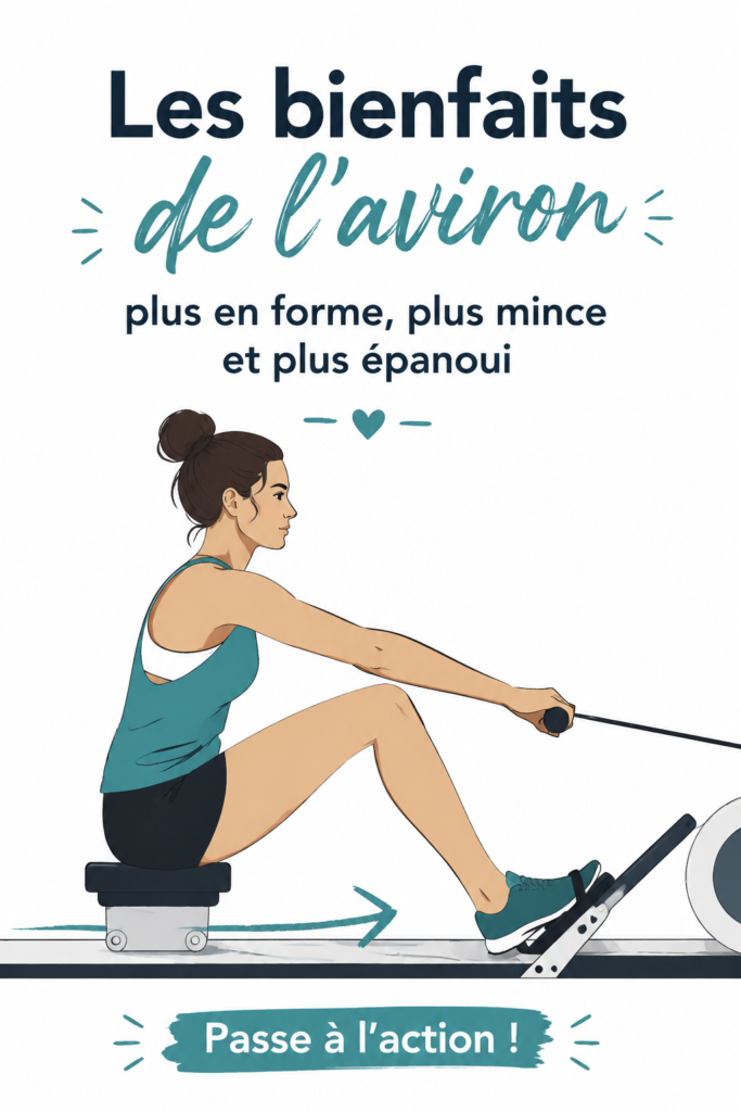 Femme pratiquant l'aviron sur un lac, affichant une posture détendue et concentrée, symbole d'équilibre entre le corps et l'esprit.