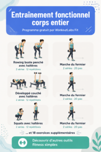 Femme effectuant un exercice de strength training dans un cadre agréable, démontrant l'entraînement fonctionnel.