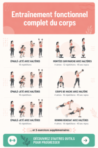 Femme en train de réaliser un exercice de renforcement musculaire complet