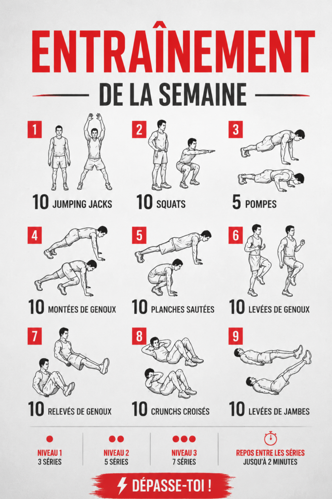 Une femme en train de faire de l'exercice pour son entraînement hebdomadaire