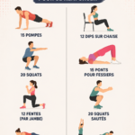 Femme réalisant des exercices de renforcement musculaire à domicile