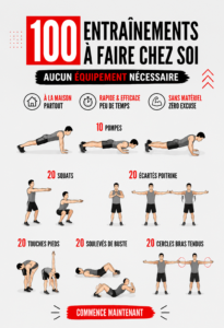 Femme réalisant des exercices à la maison sans équipement