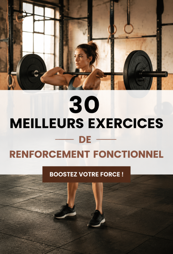Une femme faisant un exercice de musculation fonctionnelle avec des haltères.