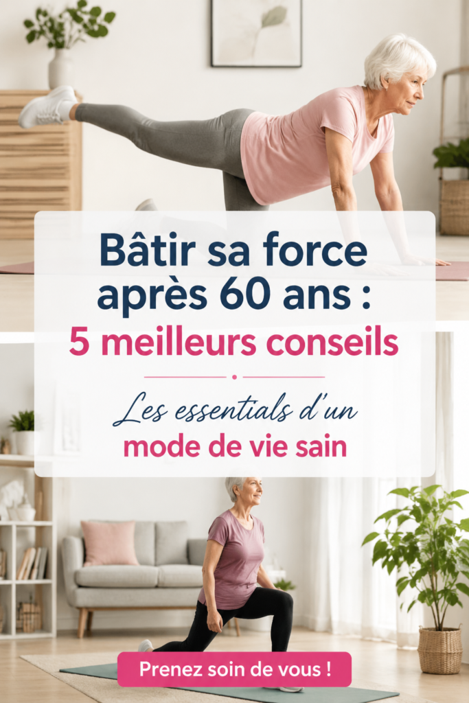 Femme de plus de 60 ans faisant de l'exercice avec des haltères pour renforcer sa force musculaire.