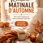Femme souriante en train de méditer pendant un matin d'automne