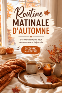 Femme souriante en train de méditer pendant un matin d'automne