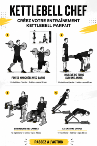 Femme effectuant un exercice avec une kettlebell dans un cadre cosy de maison