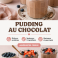 Crème au chocolat protéinée servie avec des fruits frais