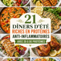 Dîner d'été riche en protéines avec des légumes frais et des herbes