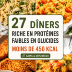 Dîner léger et protéiné sous 450 Kcal, avec légumes frais et viande grillée
