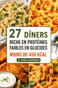Dîner léger et protéiné sous 450 Kcal, avec légumes frais et viande grillée