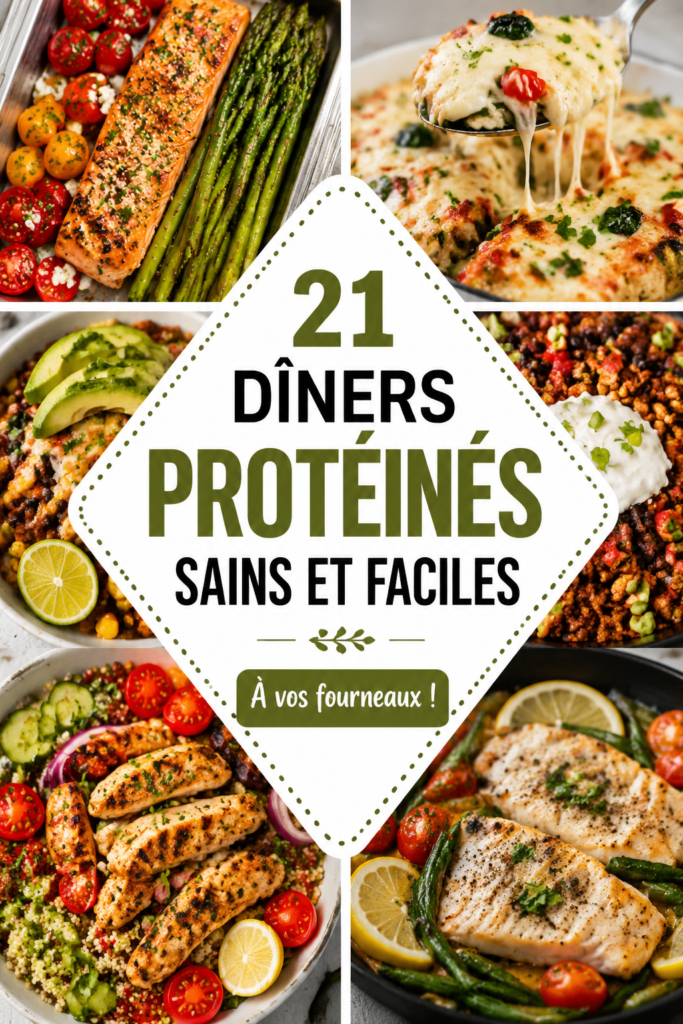 Assiette de dîners sains riches en protéines