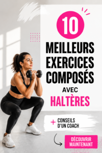Femme s'entraînant avec des haltères pour renforcer son corps.