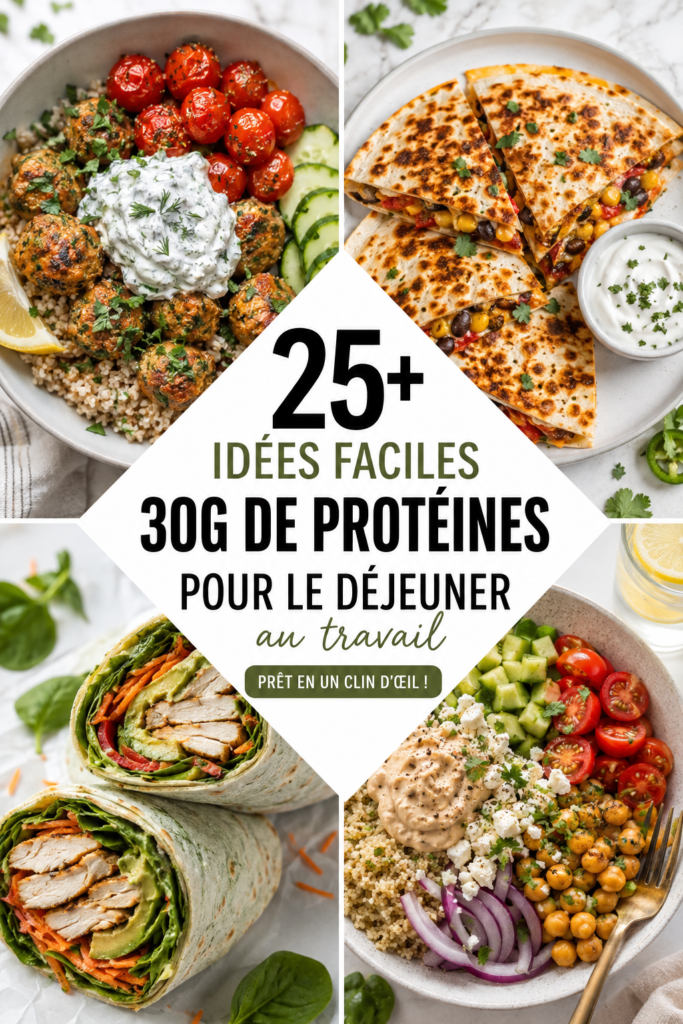 Assiette colorée avec des déjeuners riches en protéines, prête à emporter au bureau.