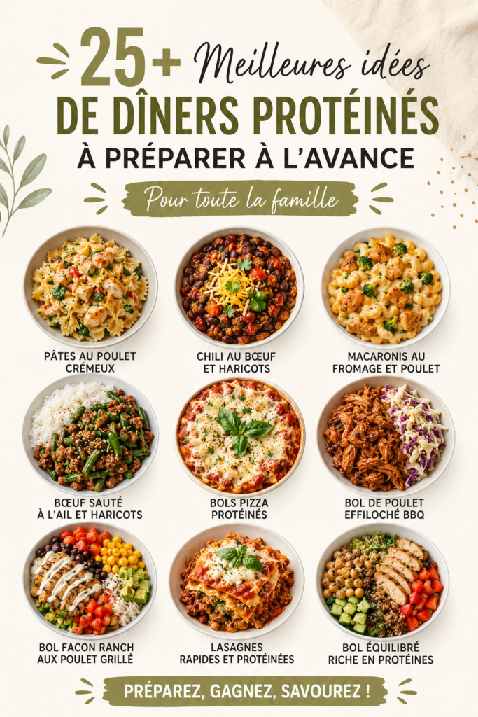 Recettes de dîners riches en protéines pour toute la famille.