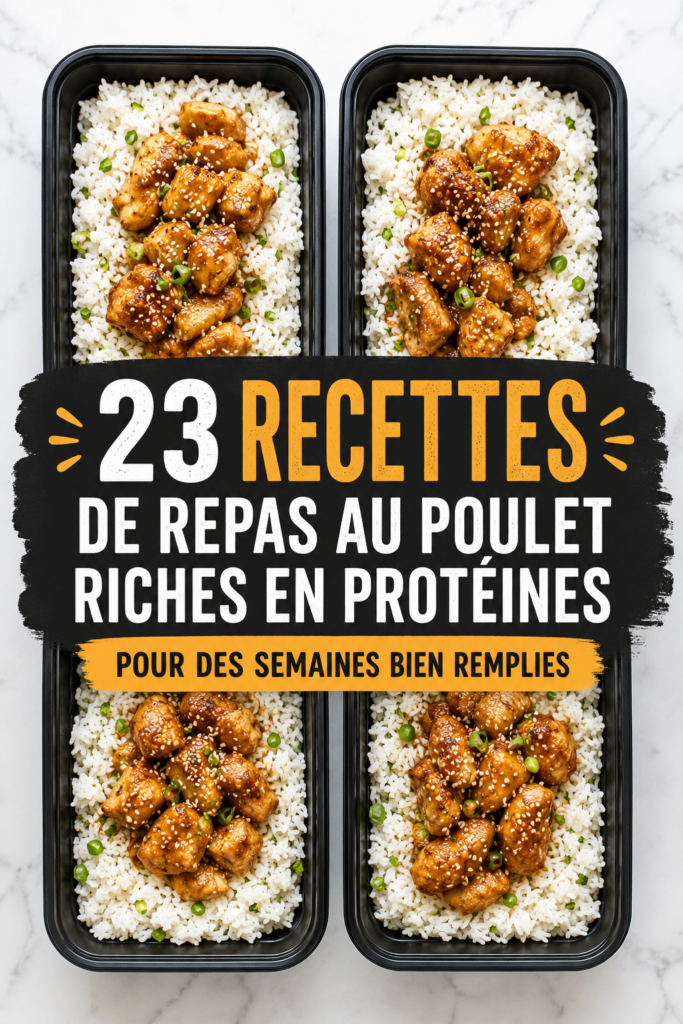 Recettes de repas au poulet riches en protéines prêtes à être savourées.