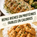Plat savoureux riche en protéines et faible en calories