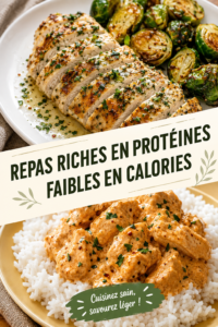 Plat savoureux riche en protéines et faible en calories
