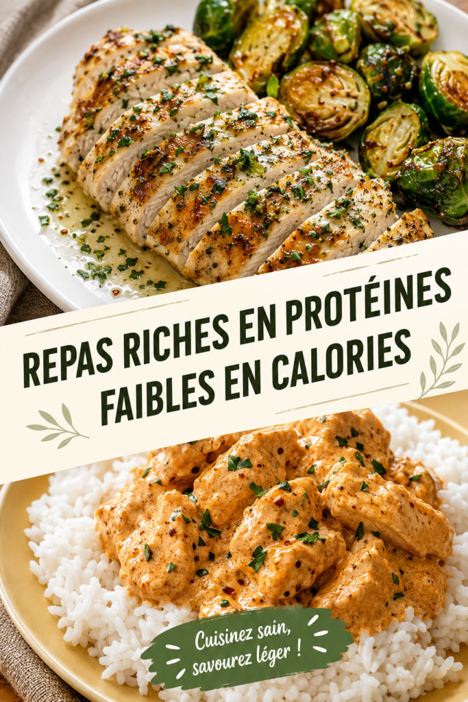 Plat savoureux riche en protéines et faible en calories