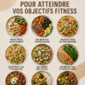 Assiette de repas protéinés préparés en 30 minutes avec légumes et viande