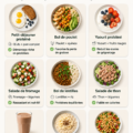 Un plat coloré riche en protéines avec légumes et viande, idéal pour une alimentation saine.