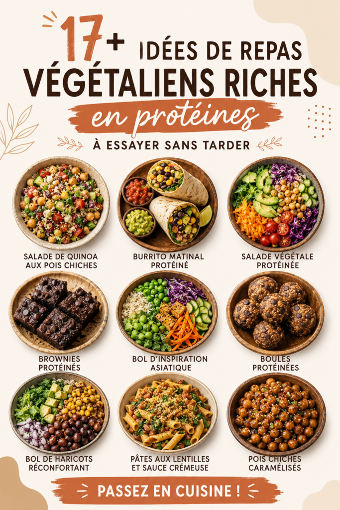 Repas végétalien riche en protéines avec quinoa et légumes