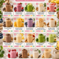 Une boisson smoothie riche en protéines avec des fruits frais et du yaourt.
